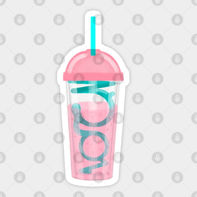 Strawberry Smoothie Sticker by cariespositodesign